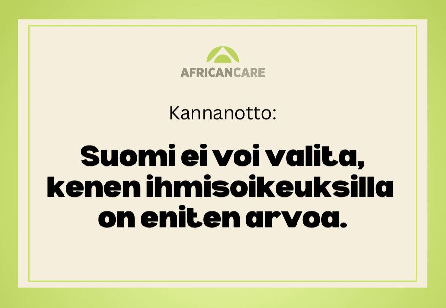 Otsikkokuva African Caren kannanotosta: